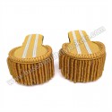 Gold Bullion Shoulder Epaulettes Board With Heavy Gold Fringe