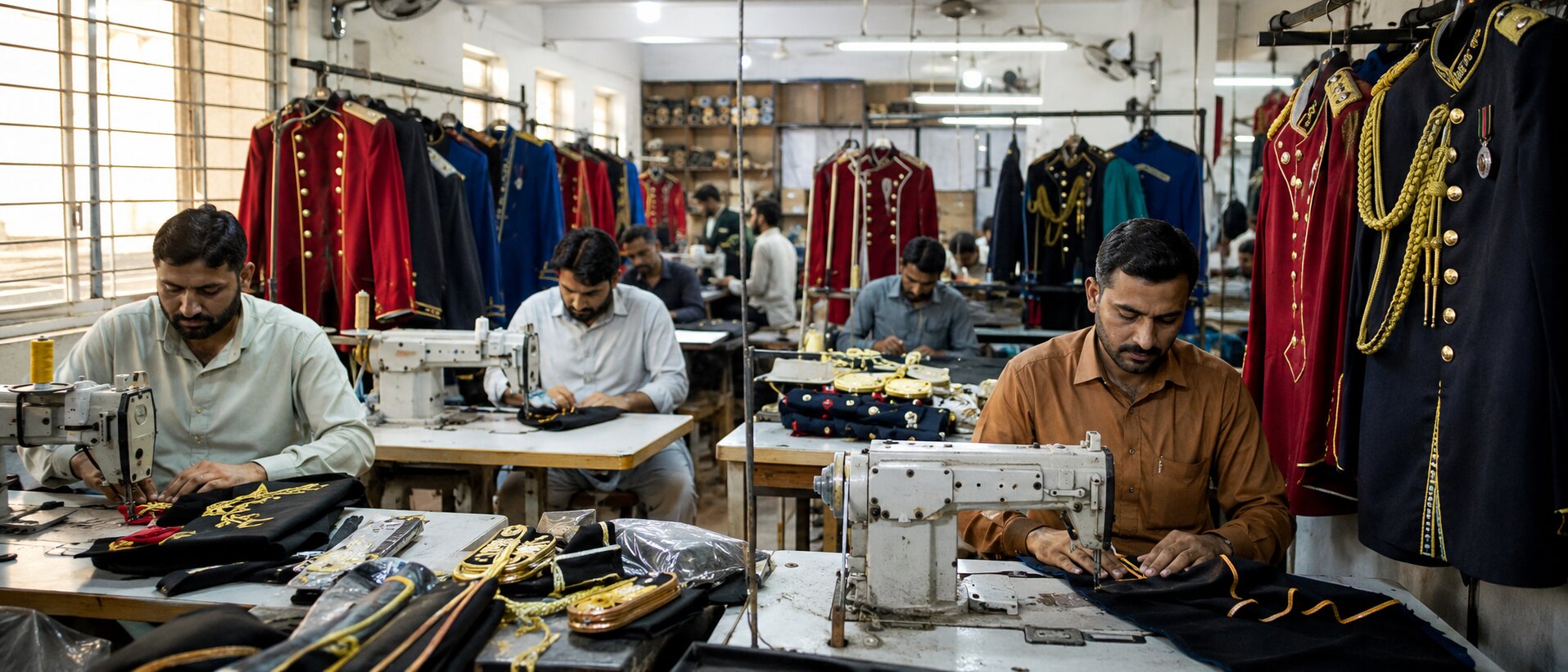 Großhandelshersteller für Militärjacken in Pakistan, Massenproduktion